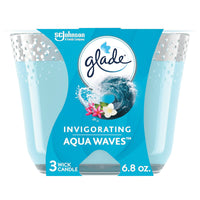 Glade Candle Scented 6.8 Oz Invigorating Aqua Waves