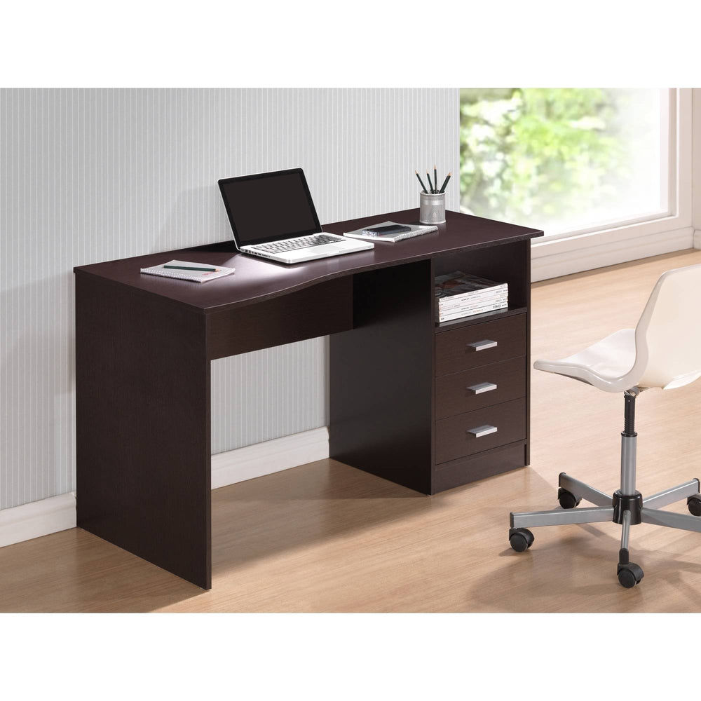 Techni Mobili Classic Computer Desk with Drawers, Wenge (RTA-8404-WN)