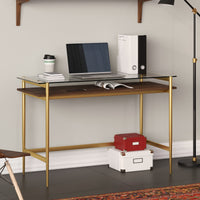 Evelyn&Zoe Contemporary 46 in. Brass Writing Desk