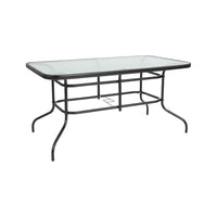 Flash Furniture 315" x 55" Rectangular Tempered Glass Metal Table