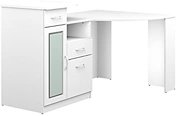 Bush Furniture Vantage Corner Desk in Pure White
