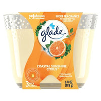 Glade Candle Scented 6.8 Oz Coastal Sunshine Citrus
