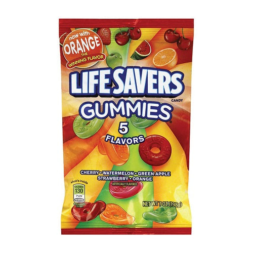 Peg Bag Lifesavers 7Oz Gummies 5 Flavors DLC: FEV21