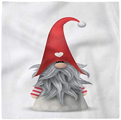 Ambesonne Set of 4 Decorative Satin Gnome Napkins