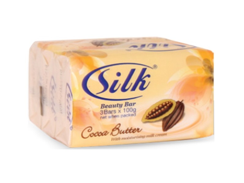 100Gm 3Pk Silk Soap Cocoa Butt Yellow DLC  APR 2023