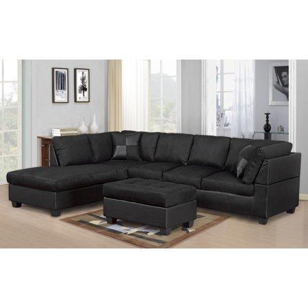 Master Furniture Sectional Sofa Modern Fabric Microfiber Faux Leather Sectional Sofa 3PC