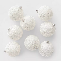 8ct 70mm Shatter Resistant Christmas Ornament Set White Sea Urchin - Wondershop™