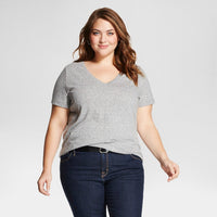 AVA & VIV, Women's Plus Size Short Sleeve Tee Gray- 4X(28W/30W)