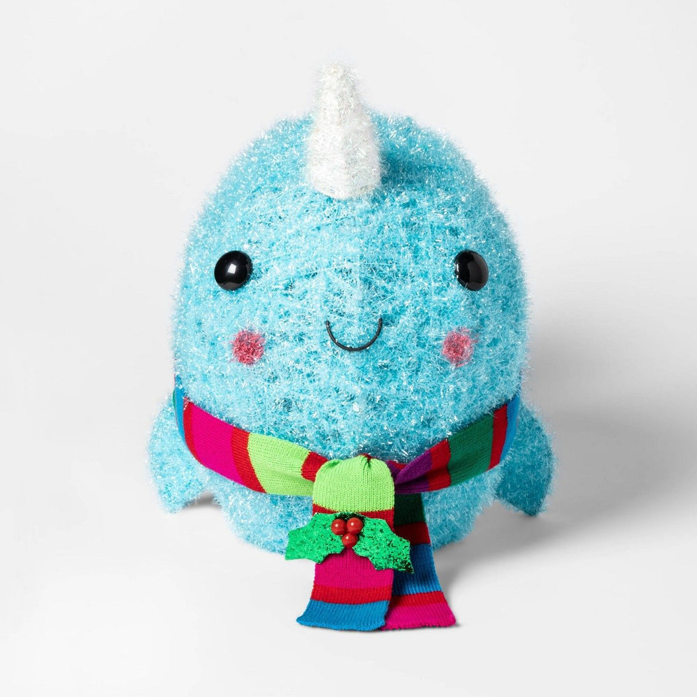 Christmas Incandescent Tinsel Narwhal Novelty Sculpture - Wondershop™