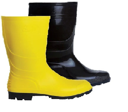 PVC Yellow Mid Calf Boots Taille 40 (Bottes mi-mollet en PVC jaune)