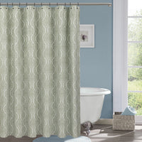 Wave Lines Shower Curtain White - Threshold
