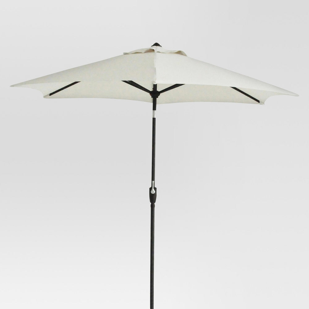 9' Round Patio Umbrella - Linen - Black Pole - Thr