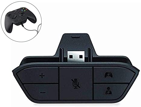 Stereo Gaming Headset Audio Adapter For Microsoft Xbox One Controller Black