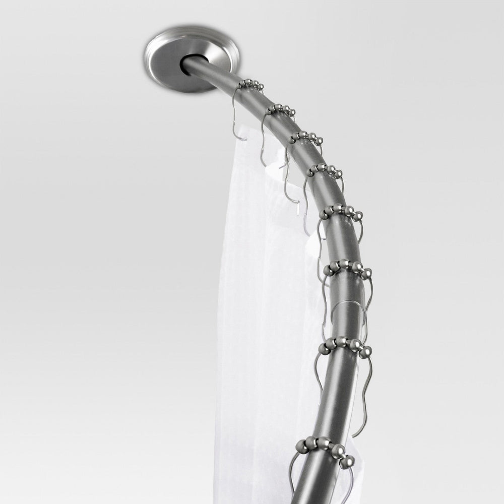 2 Way Mount Curved Shower Rod Brushed Nickel - Thr