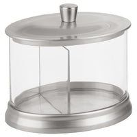 Oval Bathroom Vanity Canister with Dividers Matte