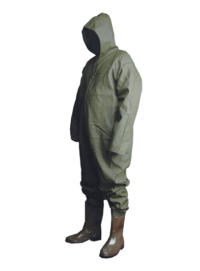 Waterproof Overalls With PVC Boots (Salopette imperméable avec bottes en PVC)