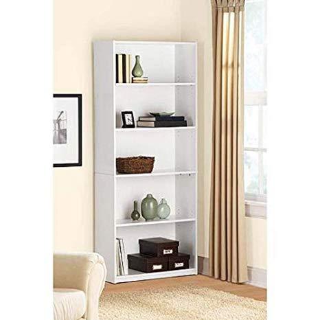 Mainstays 71 5-Shelf Standard Bookcase White P90261343