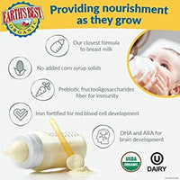 Earth's Best Organic Baby Formula, Dairy Based Powder Infant Formula with Iron, Non-GMO, Omega-3 DHA and Omega-6 ARA, 21 oz DLC: 09-FEB24