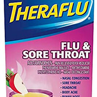 Theraflu Flu & Sore Throat Powder, Apple Cinnamon Flavor, 6 Packets