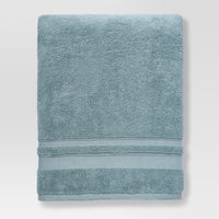 Performance Solid Texture Bath Sheet Aqua - Thresh