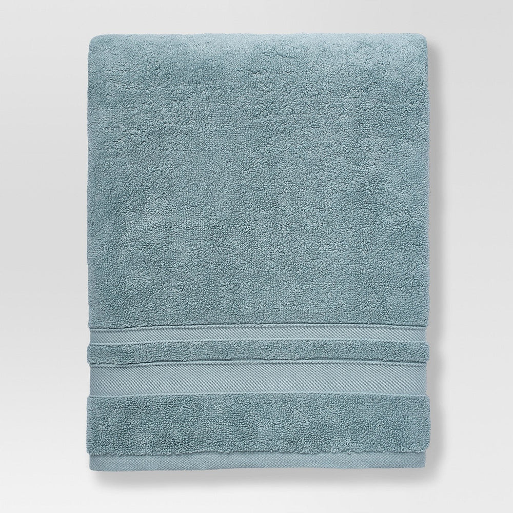 Performance Solid Texture Bath Sheet Aqua - Thresh