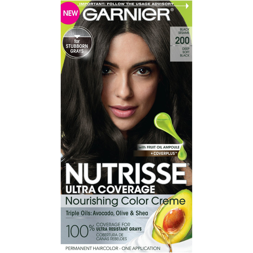 Garnier Nutrisse Ultra Coverage Nourishing Color Cream - 200 Deep Soft Black