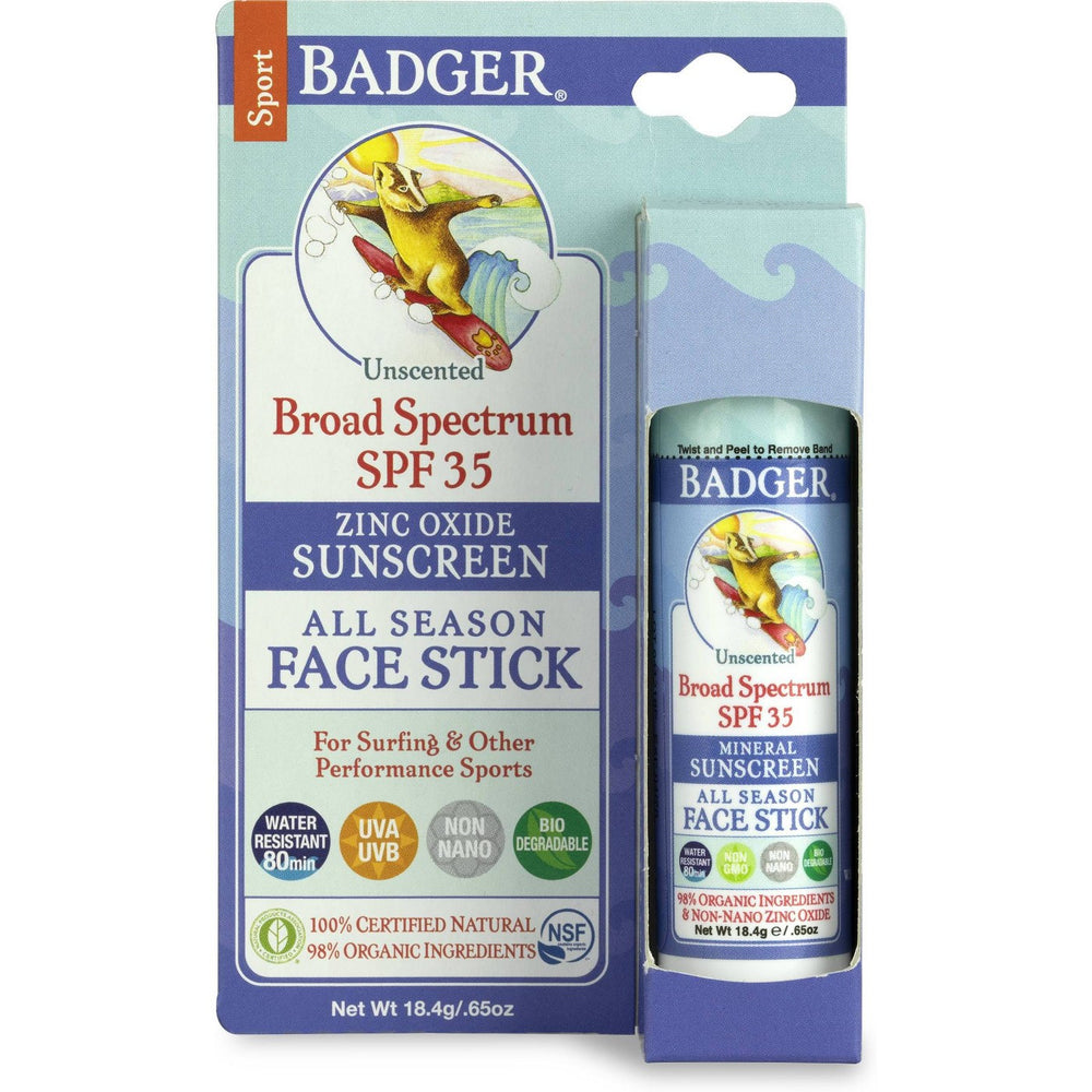 Badger Sport Broad Spectrum Sunscreen Face Stick - SPF 35 - .65oz
