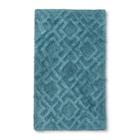 34"x20" Tufted Lattice Spa Bath Rug Aqua - Fieldcr
