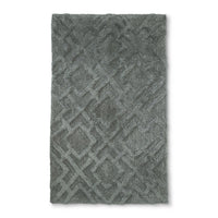 34"x20" Tufted Lattice Spa Bath Rug Bath Rug Gray