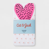 Girls' Heart Polka Dot Tight - Cat & Jack White L