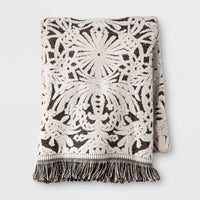 Allover Pattern Bath Towel Black/White - Opalhouse