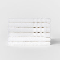 6pk Solid Washcloth Set White - Room Essentials1