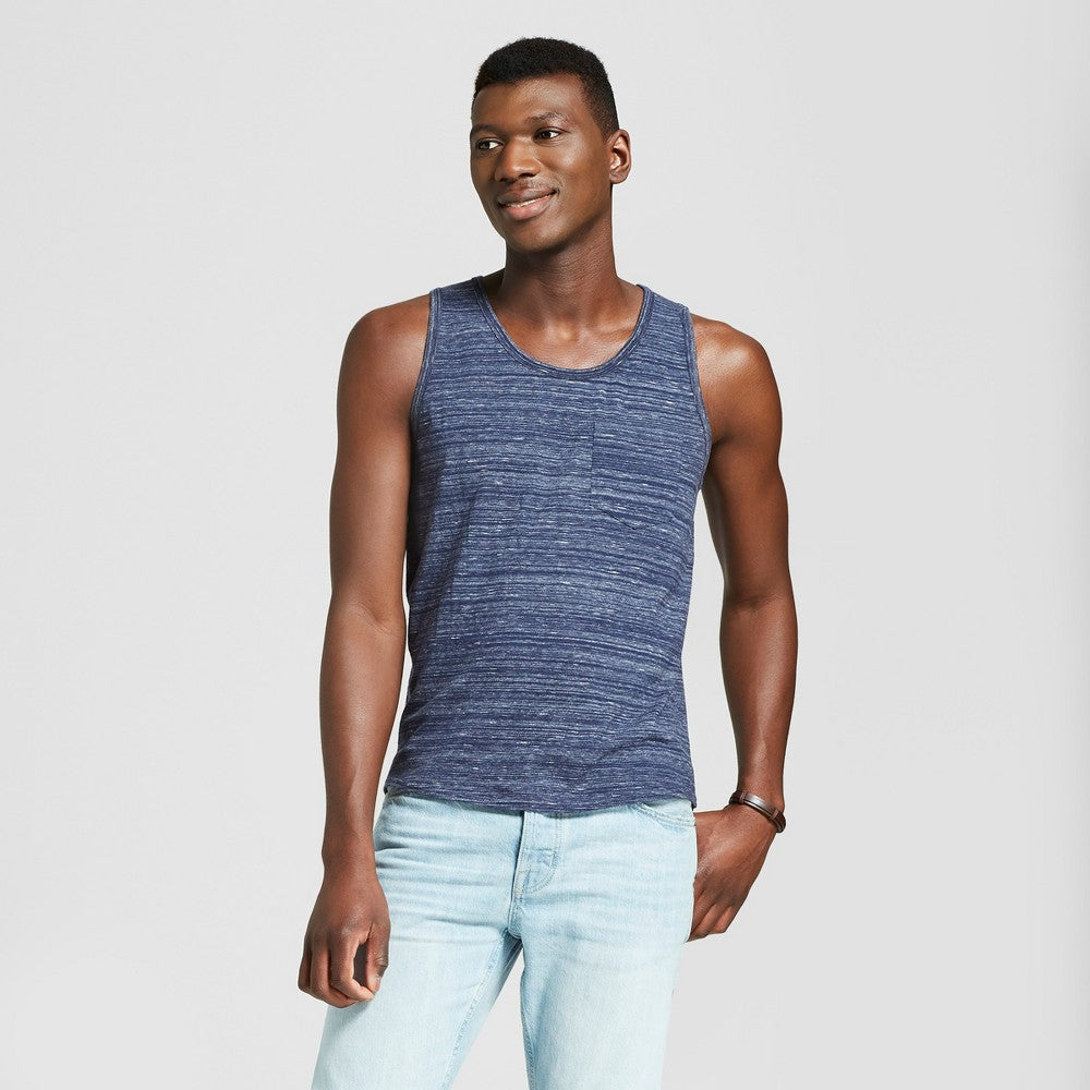 Men's Standard Fit Novelty Tank Top - Goodfellow & Co Xavier Navy M