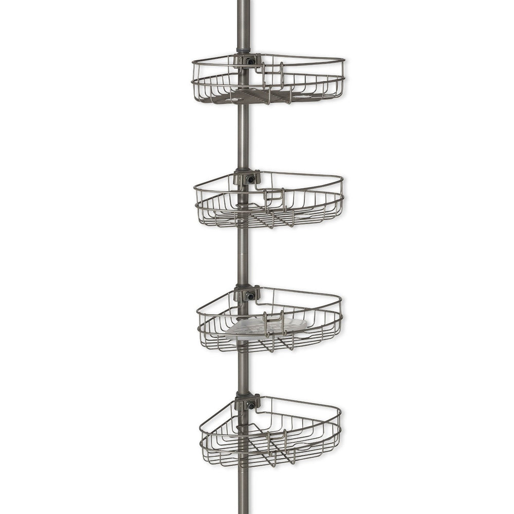Tension Pole Metal Shower Caddy Satin Nickel - Zen