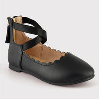 Toddler Girls' Reyce Ankle Strap Ballet - Cat & Jack Black 6