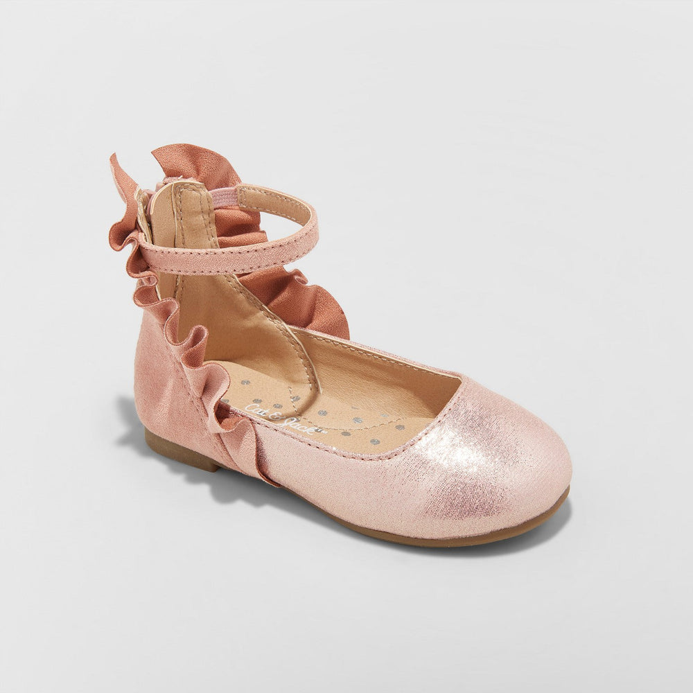 Toddler Girls' Ankle Strap Metallic Ballets - Cat