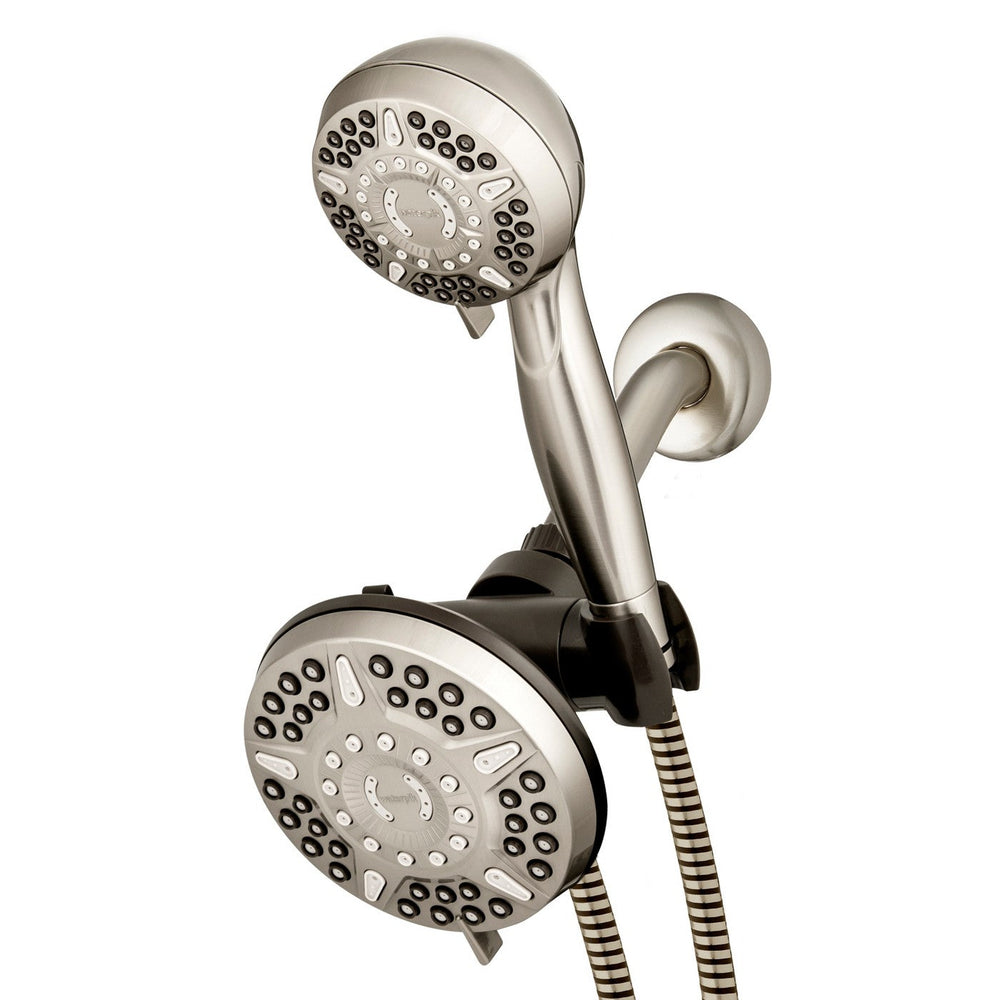 6+6 Power Pulse Dual Shower Head Brushed Nickel -