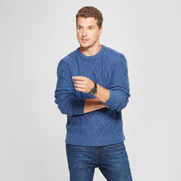 Men's Long Sleeve Cable Crew Pullover Sweater - Go