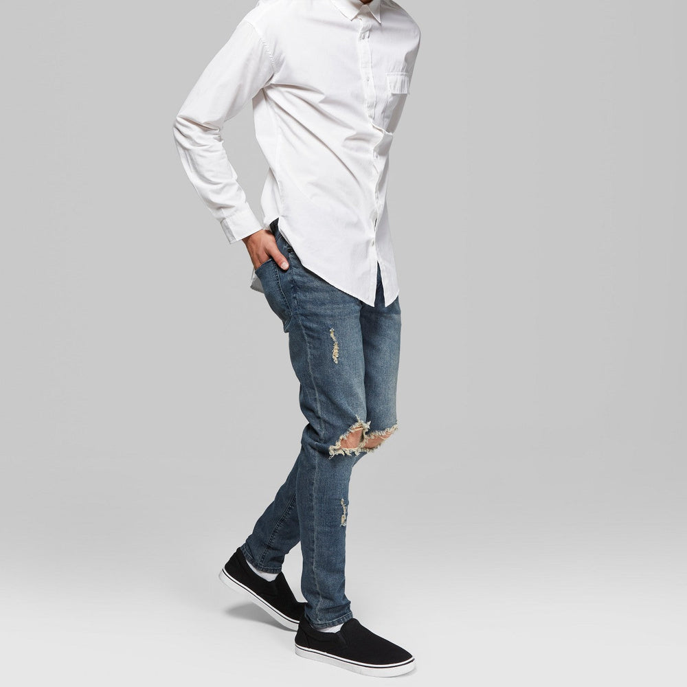 Men's Slim Fit Destructed Jeans - Original Use15