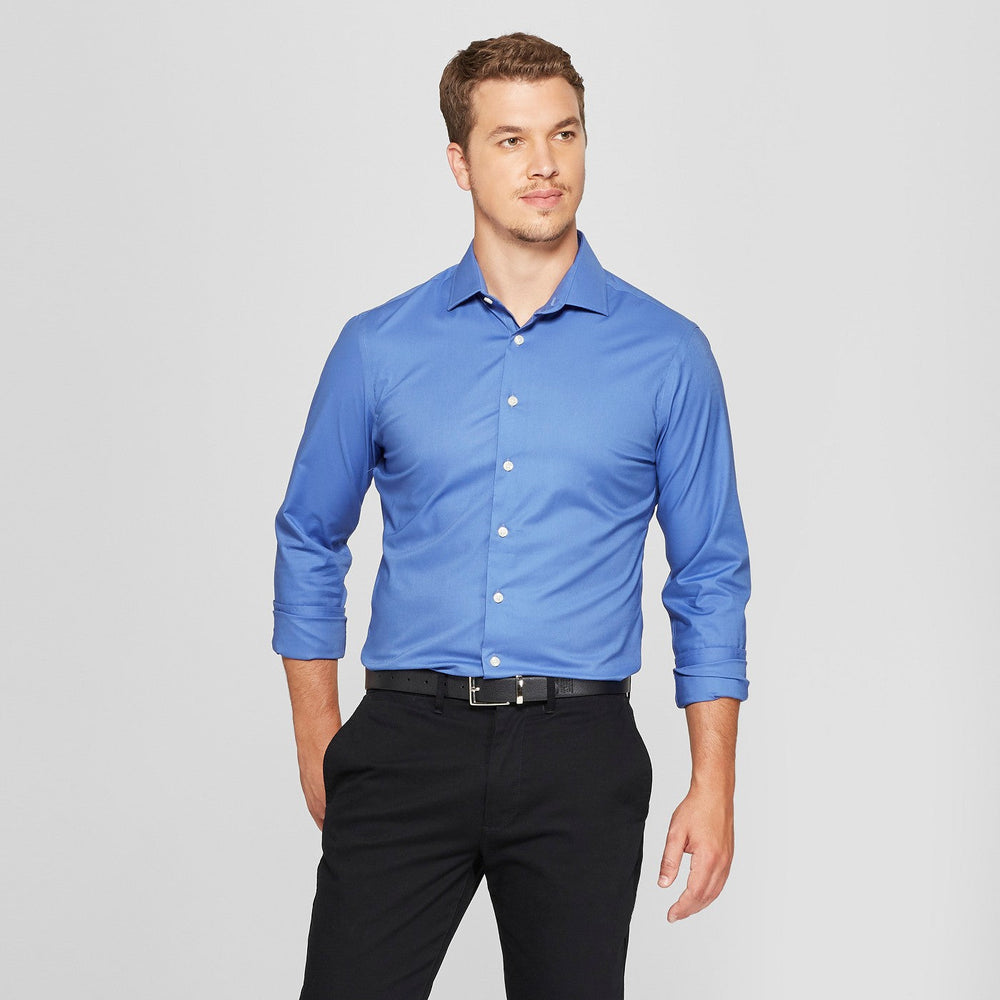Men's Slim Fit Long Sleeve Button-Down Shirt - Goo