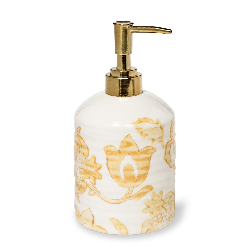 Floral Ceramic Soap Dispenser Yellow - Threshold