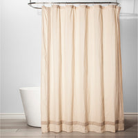 Solid with Velvet Shower Curtain Chalk - Threshold