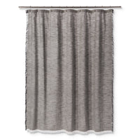 Woven Fringe Shower Curtain Gray - Threshold
