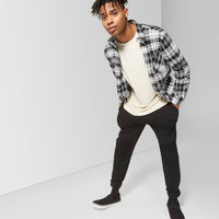 Men's Plaid Long Sleeve Button-Down Shirt - Origin
