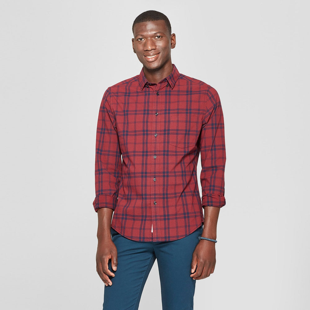 Men's Slim Fit Long Sleeve Northrop Poplin Button-
