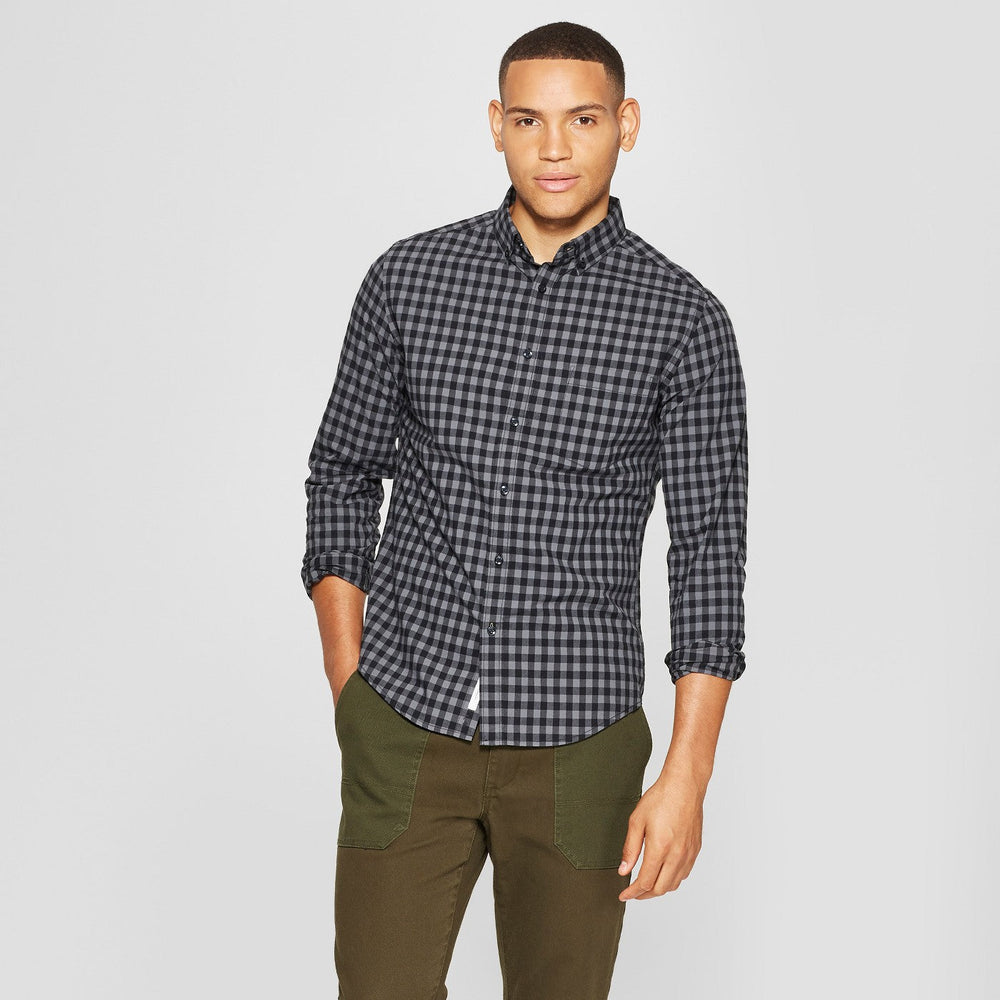 Men's Slim Fit Long Sleeve Northrop Poplin Button-