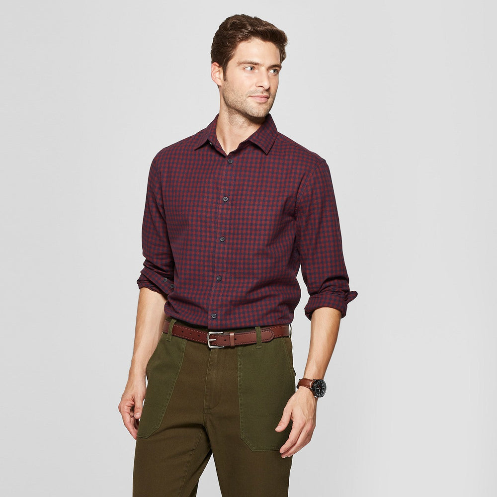 Men's Dressy Long Sleeve Casual Button-Down Shirt