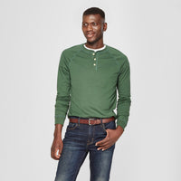 Men's Standard Fit Long Sleeve Jersey Henley Shirt
