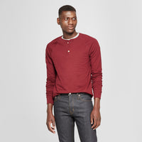 Men's Standard Fit Long Sleeve Jersey Henley Shirt