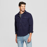 Men's Long Sleeve Pocket Flannel Button-Down Shirt